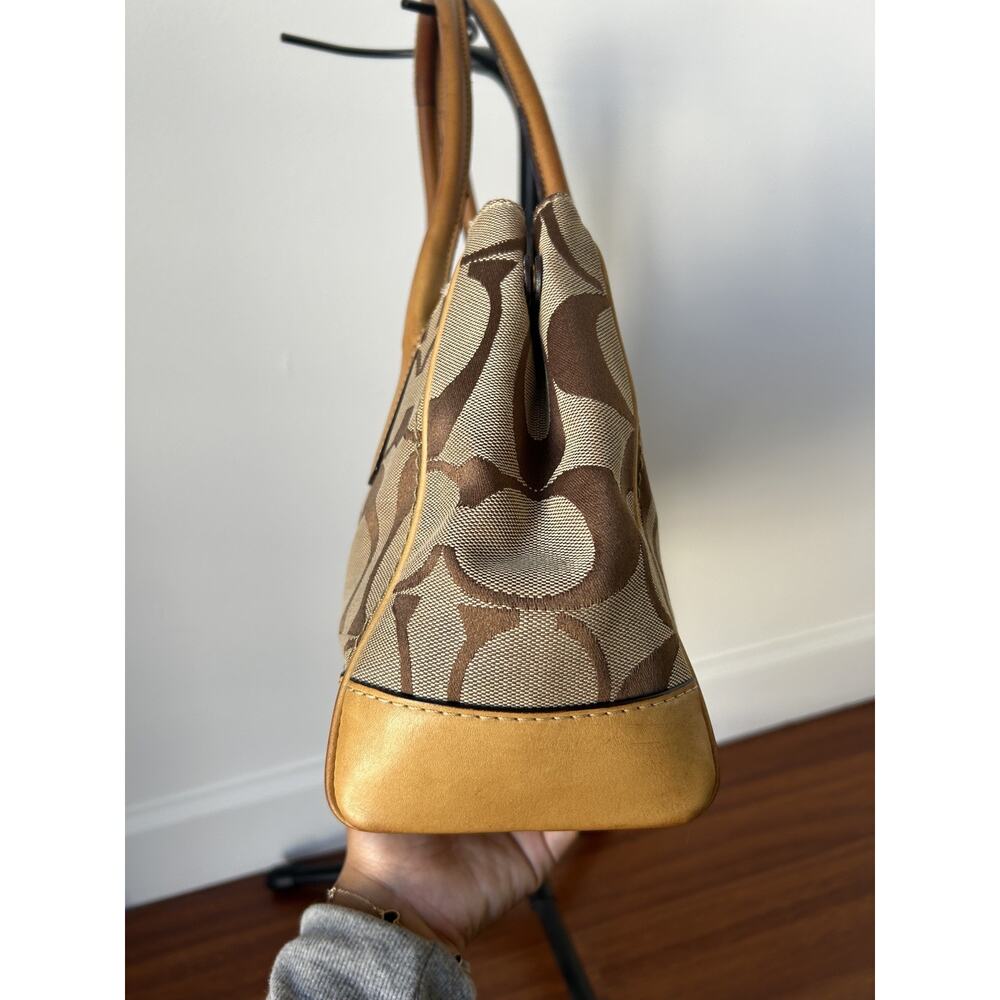 Y2K COACH Medium Madeline Satchel 12463 Shoulder Handbag Shoulder Brown Monogram - Picture 10 of 16